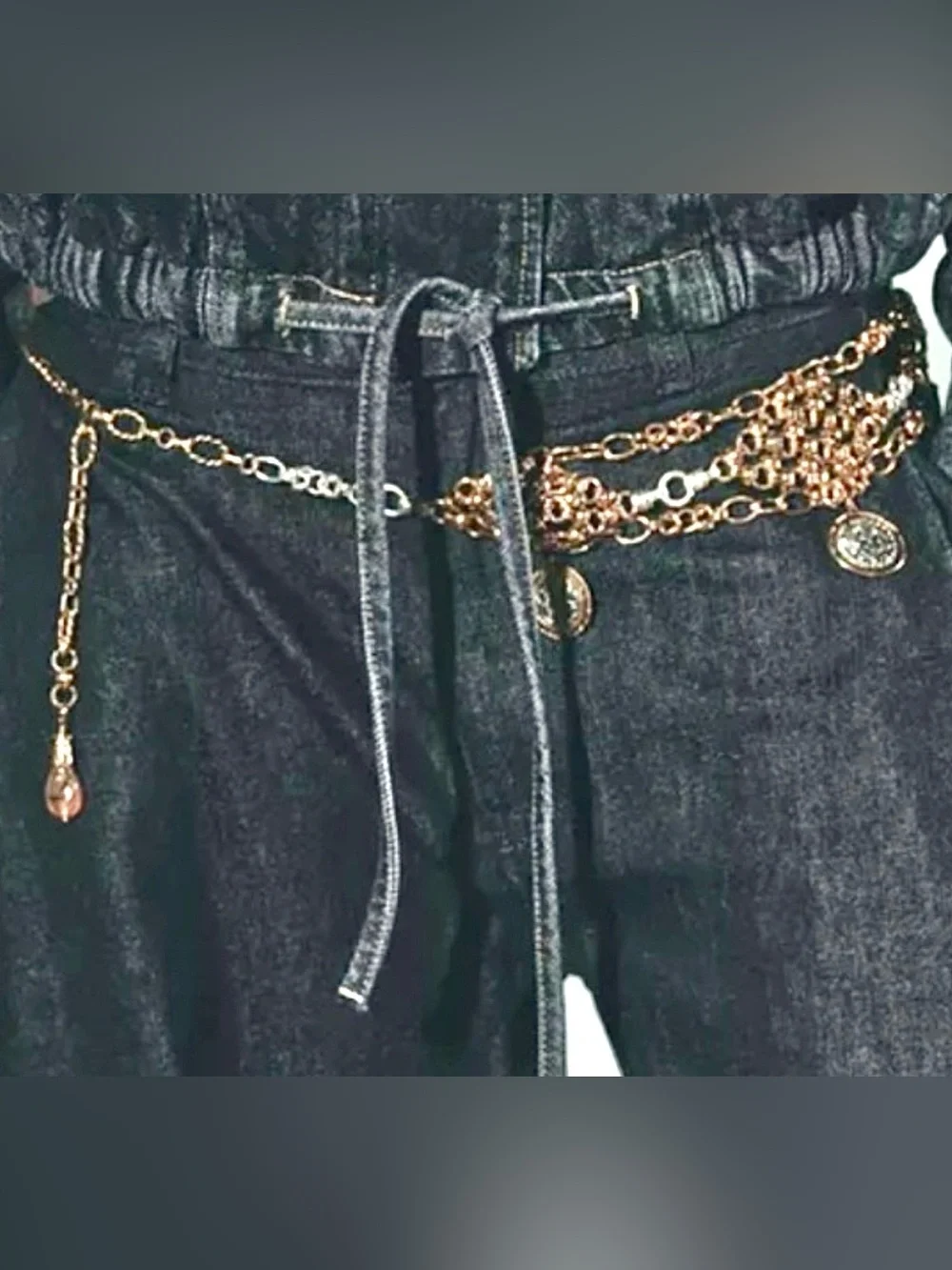 Zara Rhombus Medallion Metal Belt Engraved Gold Silver 4736/340/881 35”